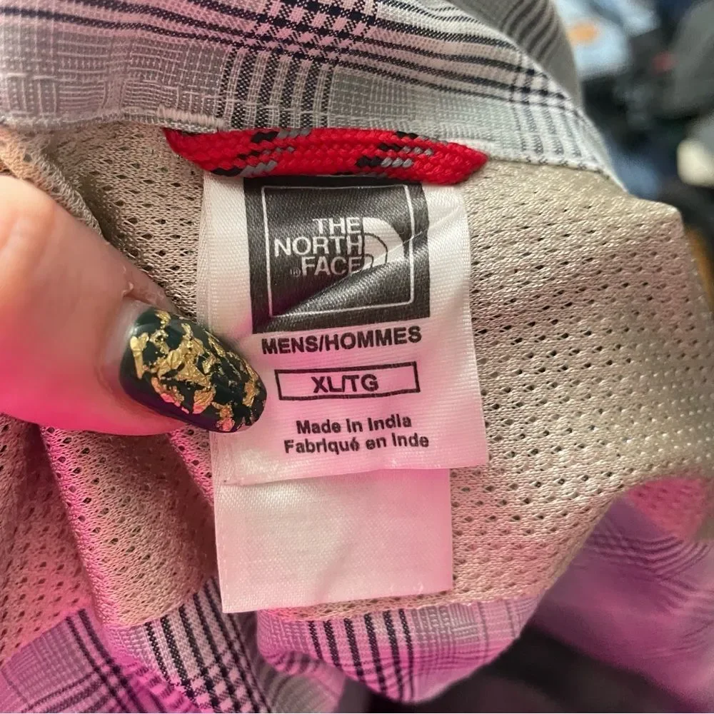 The North Face Plaid Athletic Short Sleeve Polo Shirt